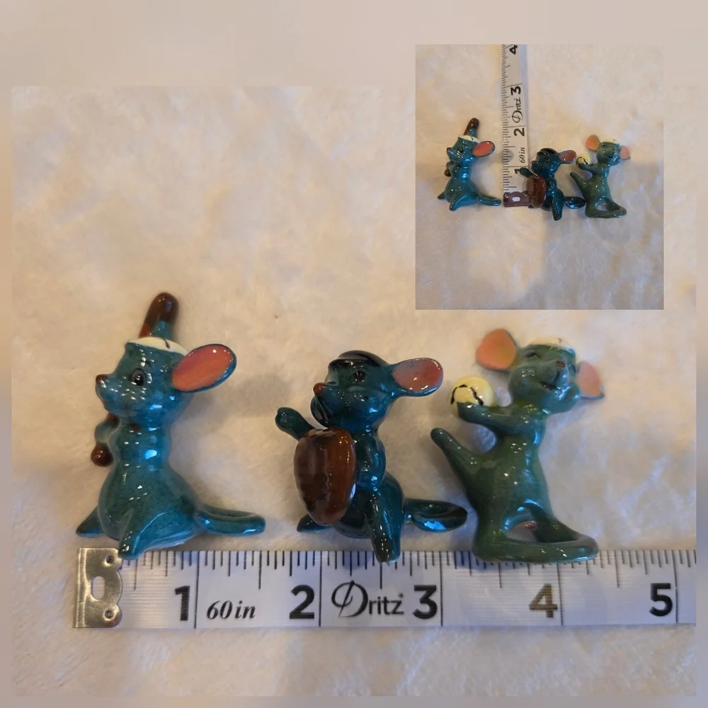 Vintage Japan Set of 3 Porcelain Ceramic Baseball Mice Catcher, Batter, Pitcher - Picture 16 of 16